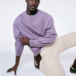 Express Lavender Loose Brushed Fleece Crew Neck Sweatshirt Size XL